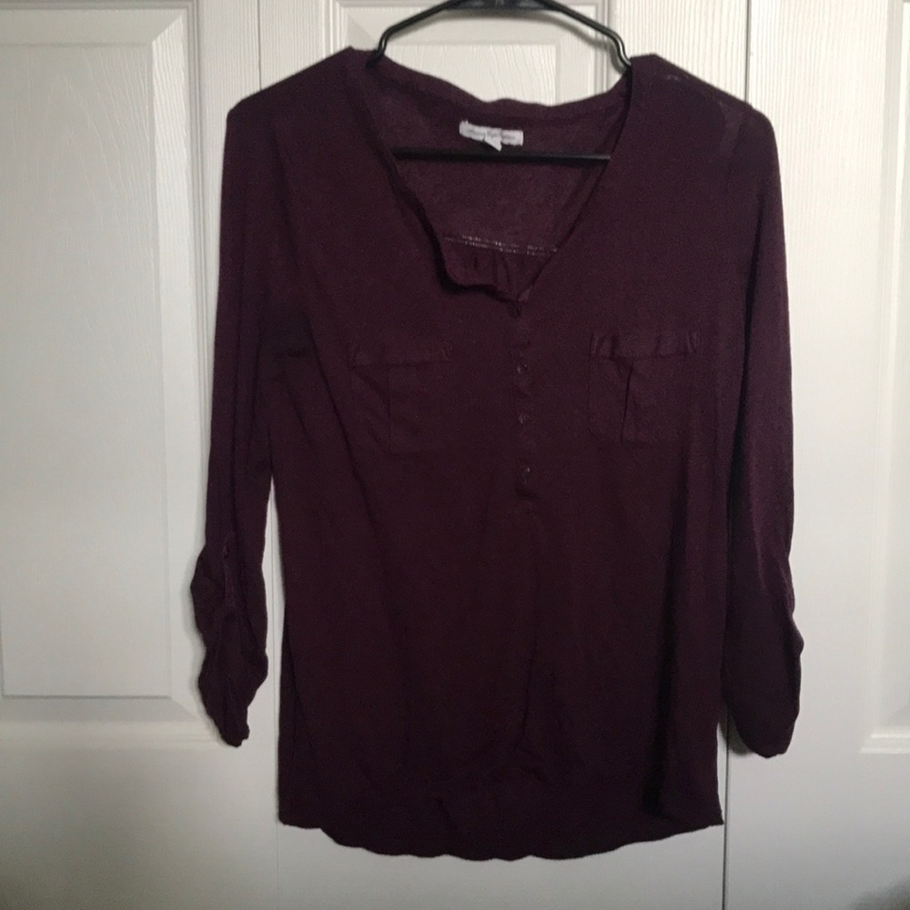 Burgundy/ purple 3/4 sleeve